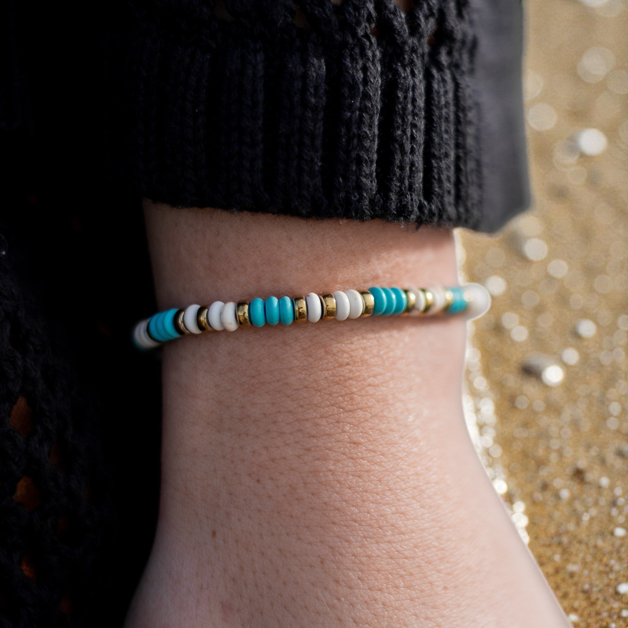 ATELIER-TIBET – Bracelet Vibration en Turquoise & Howlite