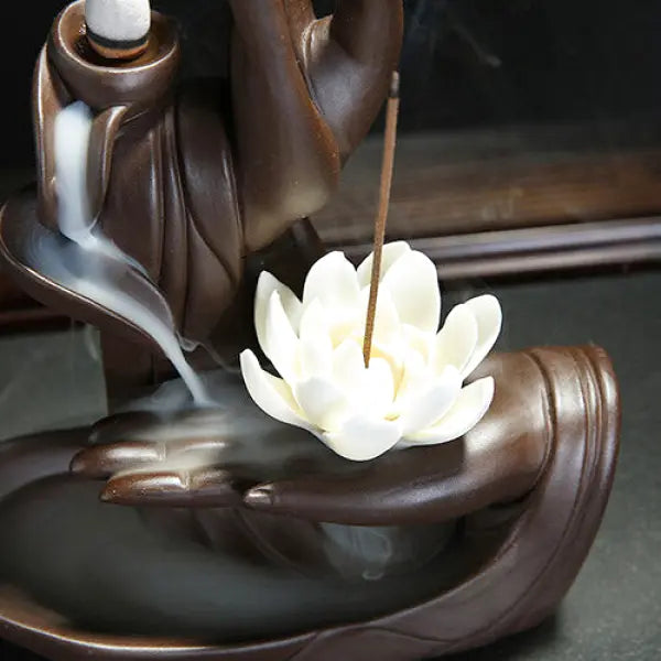 ATELIER-TIBET – Porte-Encens Main de Bouddha à Refoulement