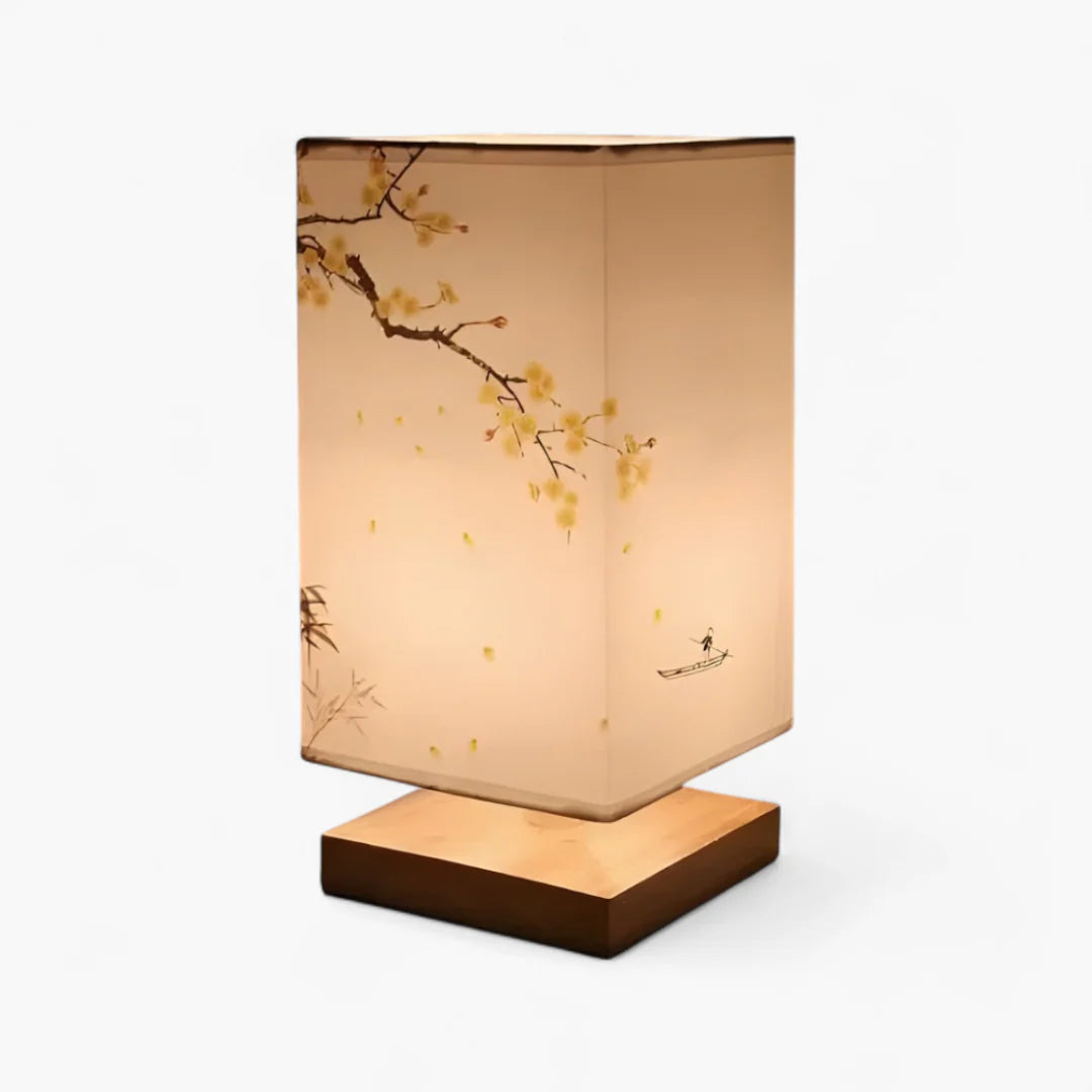 ATELIER-TIBET Lampe de Chevet Japonaise Scandinave – Éclairage Doux & Ambiance Zen pour Chambre et Salon
