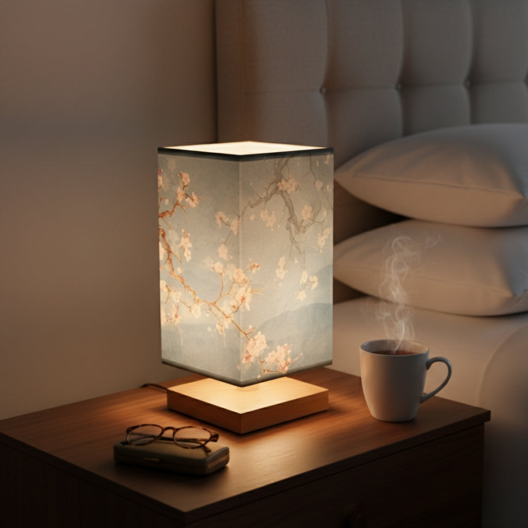 ATELIER-TIBET Lampe de Chevet Japonaise Scandinave – Éclairage Doux & Ambiance Zen pour Chambre et Salon
