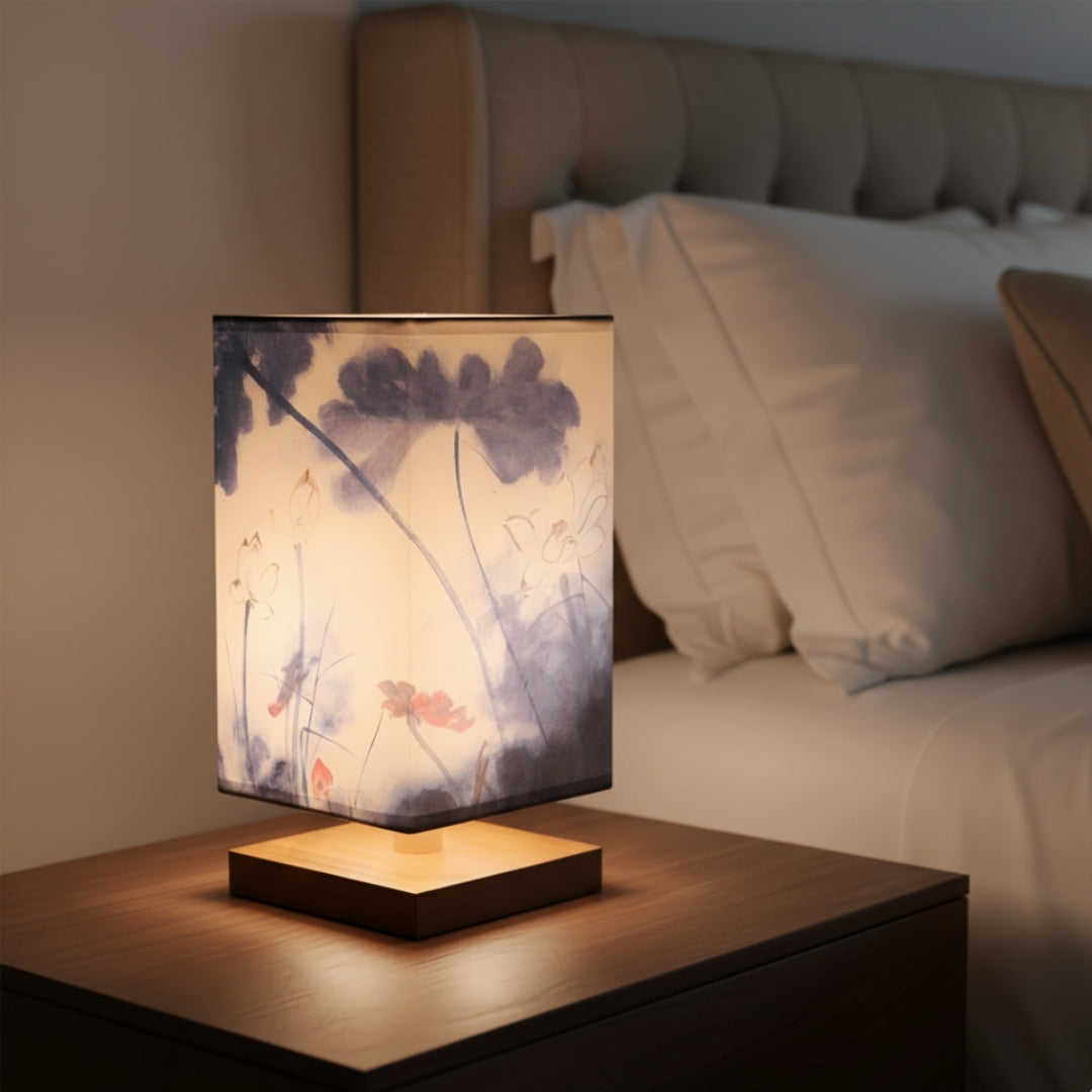 ATELIER-TIBET Lampe de Chevet Japonaise Scandinave – Éclairage Doux & Ambiance Zen pour Chambre et Salon