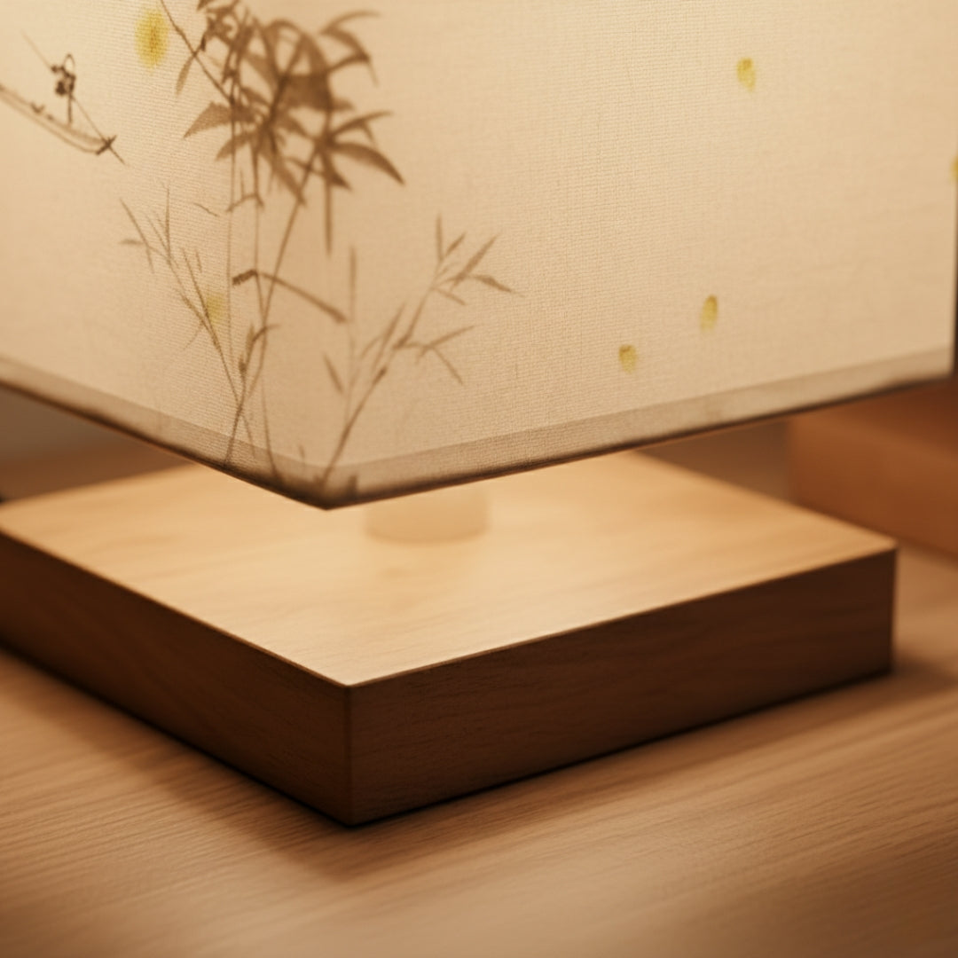 ATELIER-TIBET Lampe de Chevet Japonaise Scandinave – Éclairage Doux & Ambiance Zen pour Chambre et Salon