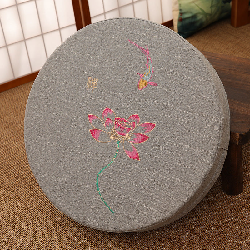 ATELIER-TIBET — Coussin de Méditation Zen Fleuri | Assise Japonaise Confort 40 cm