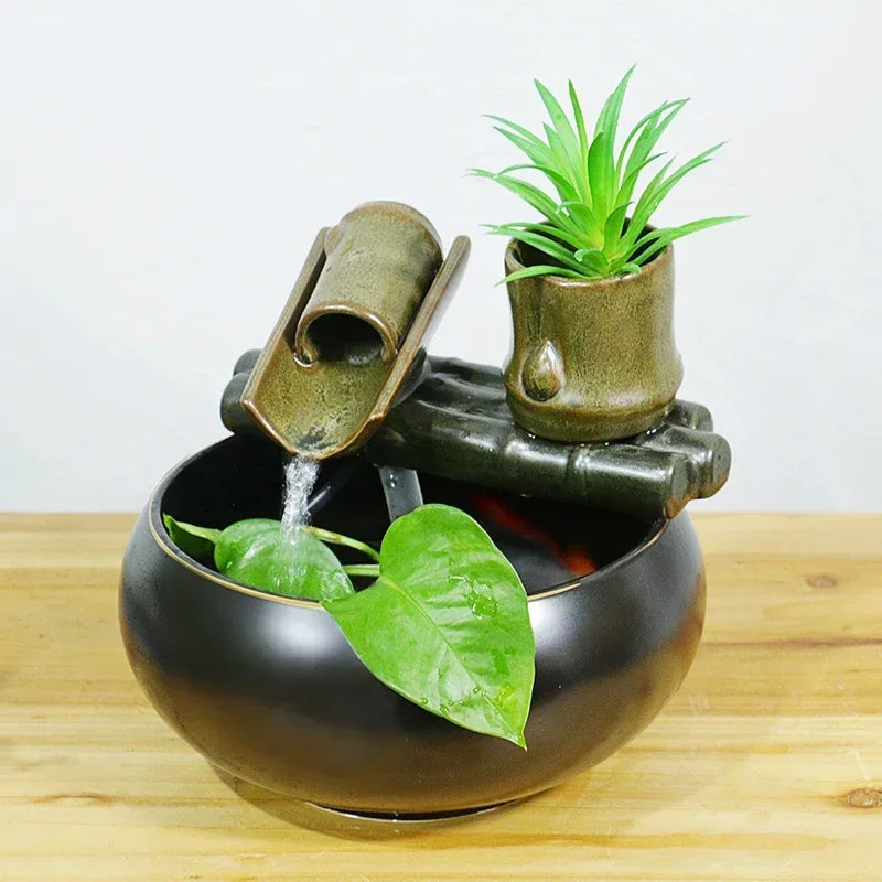 ATELIER-TIBET – Fontaine Japonaise de Lotus en Résine