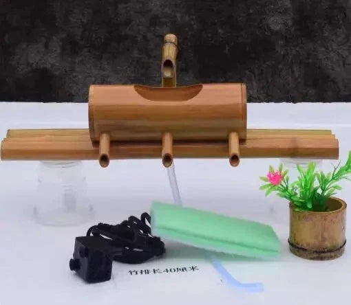 ATELIER-TIBET – Fontaine Japonaise Extérieure en Bambou Artisanal avec Pompe Silencieuse