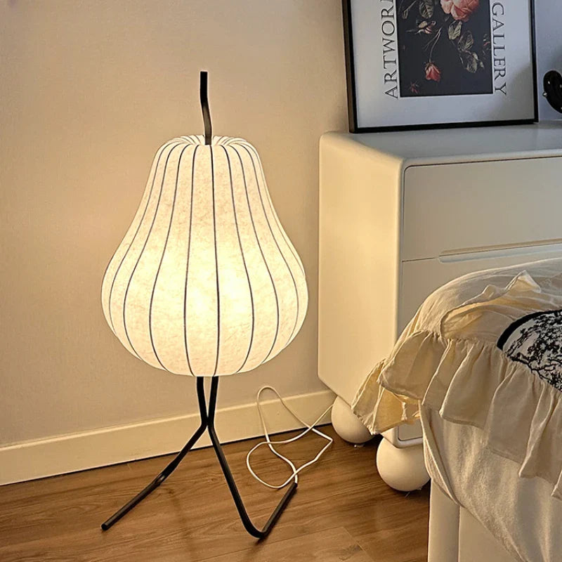 ATELIER-TIBET – Lampe Design Japonaise Minimaliste en Fer Forgé & Soie, Lumière Zen Apaisante