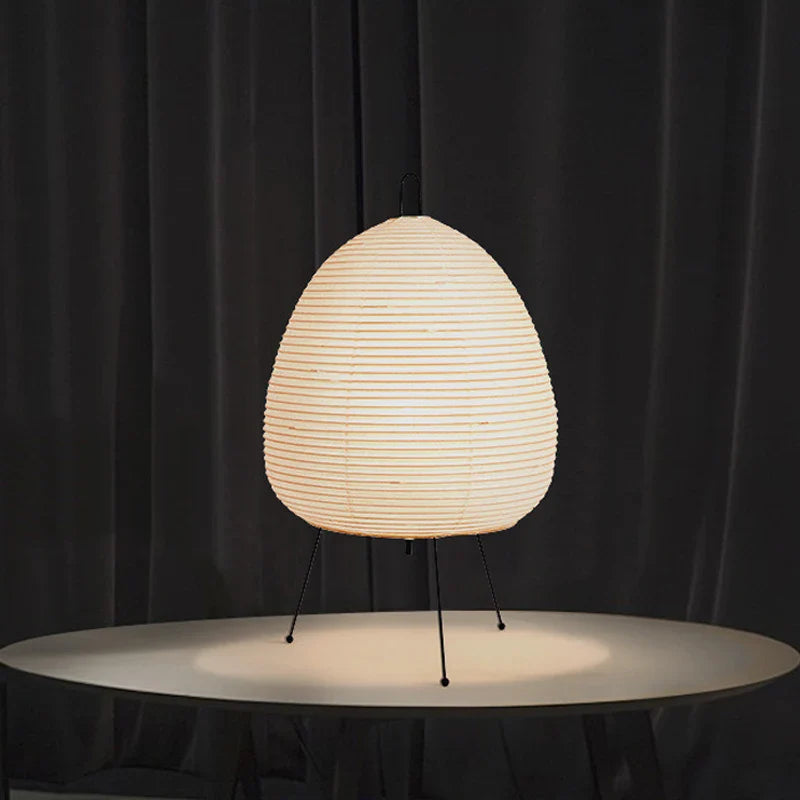 ATELIER-TIBET – Lampe Design Japonaise Minimaliste en Papier de Riz, Métal & Tissu