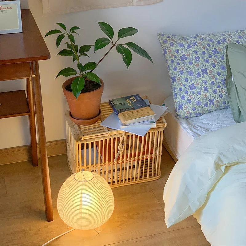 ATELIER-TIBET – Lampe Japonaise en Papier & Fer, Lumière Douce et Ambiance Zen