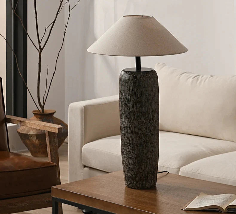 ATELIER-TIBET – Lampe Japonaise en Céramique Artisanale, Lumière Zen Élégante