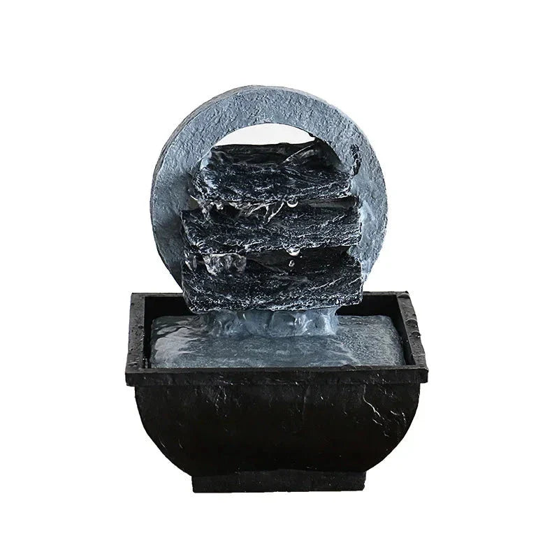 ATELIER-TIBET – Fontaine Japonaise Zen d’Intérieur en Résine avec Pompe Silencieuse