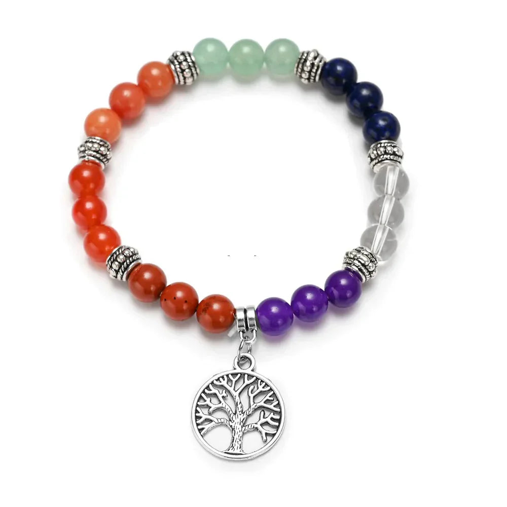 ATELIER-TIBET – Bracelet 7 Chakras Arbre de Vie en Pierres Naturelles