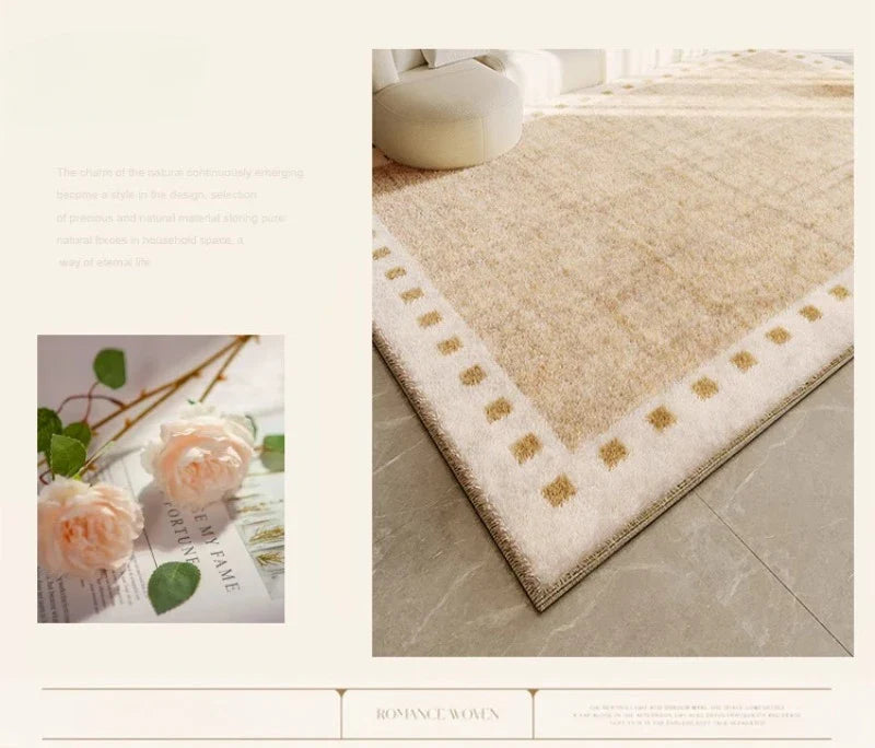 ATELIER-TIBET – Tapis Japonais Wabi Sabi Crème en Peluche Douce