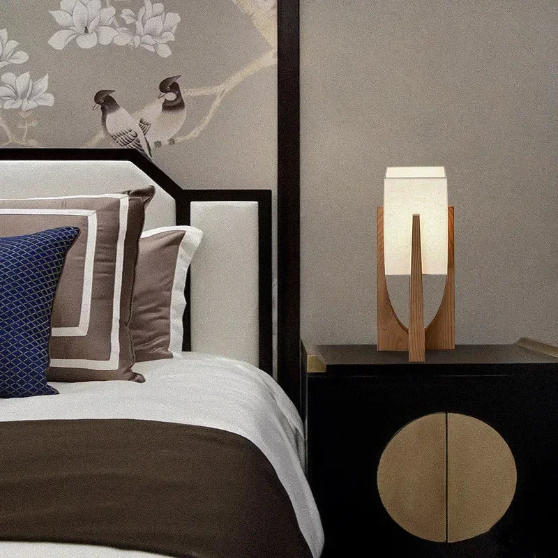 ATELIER-TIBET – Lampe Japonaise en Bois Naturel, Lumière Douce et Ambiance Zen