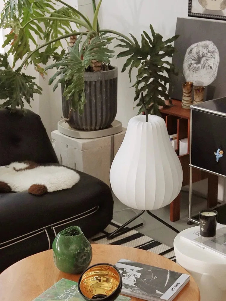 ATELIER-TIBET – Lampe Design Japonaise Minimaliste en Fer Forgé & Soie, Lumière Zen Apaisante