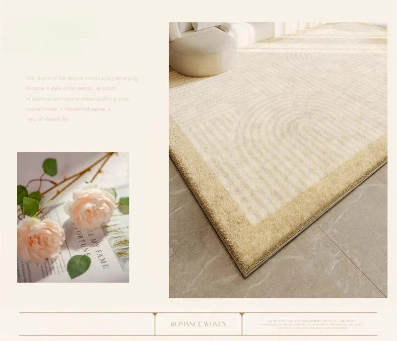 ATELIER-TIBET – Tapis Japonais Wabi Sabi Crème en Peluche Douce