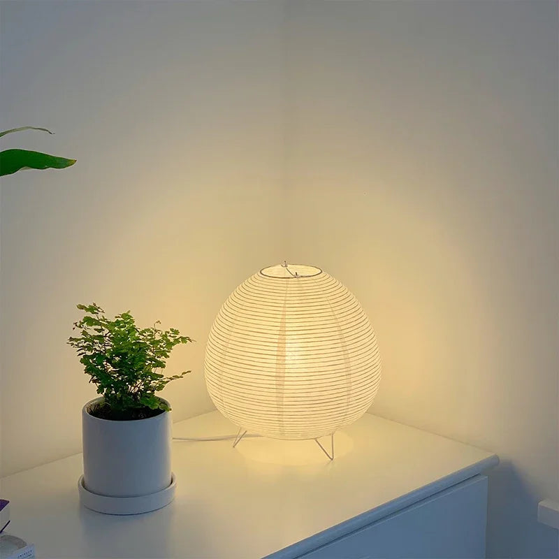 ATELIER-TIBET – Lampe Japonaise en Papier & Fer, Lumière Douce et Ambiance Zen