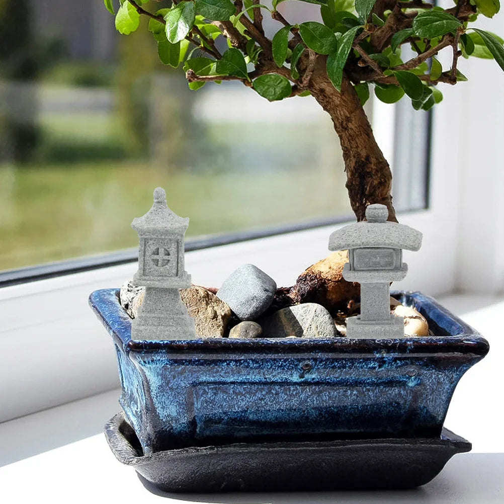 ATELIER-TIBET Statue Japonaise Mini Pagode en Pierre | Décoration Zen Intérieur & Jardin