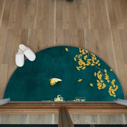 ATELIER-TIBET – Tapis Japonais Semi-Circulaire Motif Papillon | Accueil Chaleureux & Élégance Traditionnelle