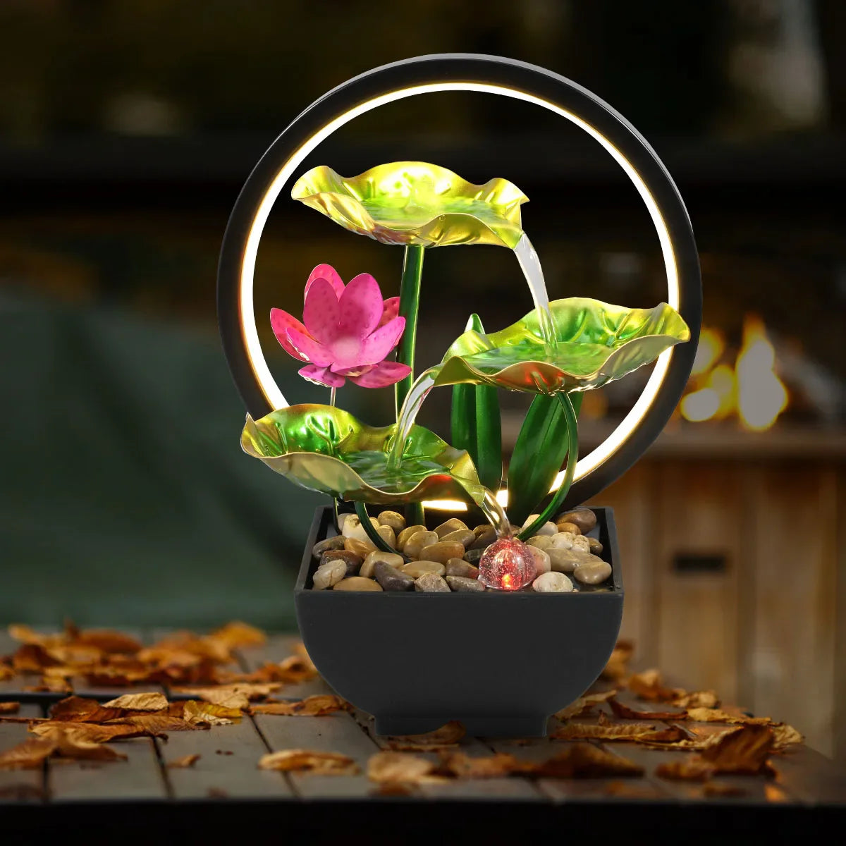 ATELIER-TIBET Mini Fontaine Japonaise LED – Sérénité et Élégance Zen