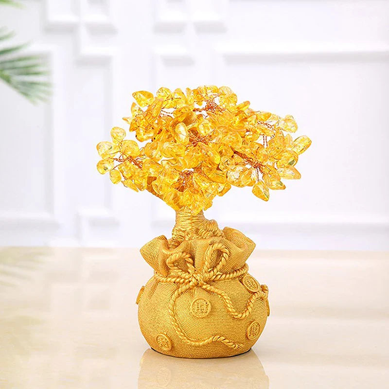 ATELIER-TIBET – Arbre de Bonheur Feng Shui en Pierre Naturelle (Citrine)