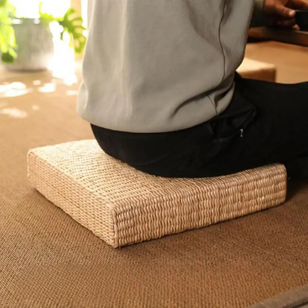 ATELIER-TIBET — Coussin Japonais Tatami 40 × 40 cm | Assise Naturelle & Tradition Zen