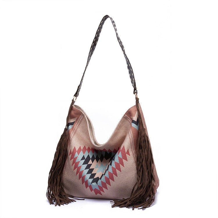 ATELIER-TIBET – Sac à bandoulière femme style plage – Polyester – 43 cm