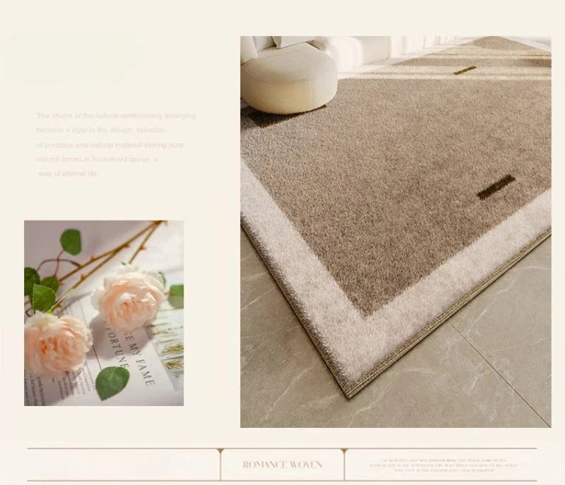 ATELIER-TIBET – Tapis Japonais Wabi Sabi Crème en Peluche Douce
