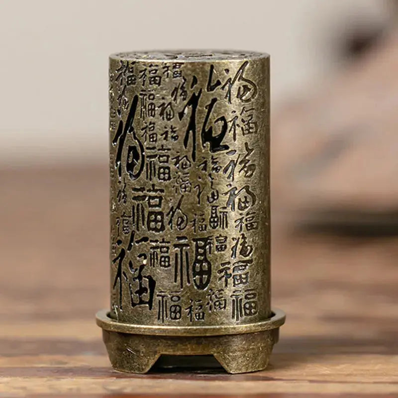 ATELIER-TIBET – Brûleur d’Encens Vertical en Alliage, Élégance & Tradition