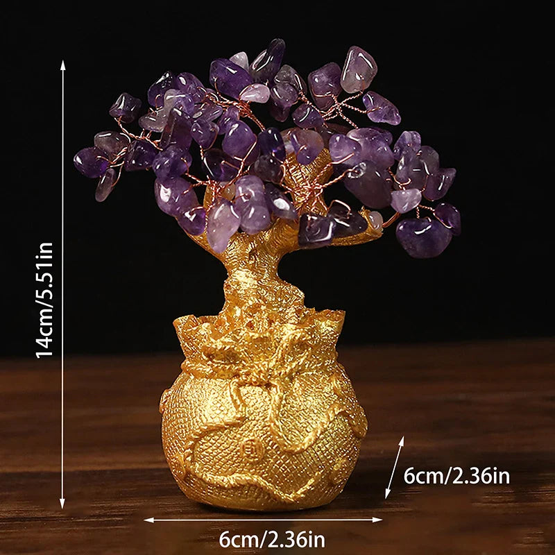 ATELIER-TIBET – Arbre de Bonheur Feng Shui en Pierre Naturelle (Citrine)