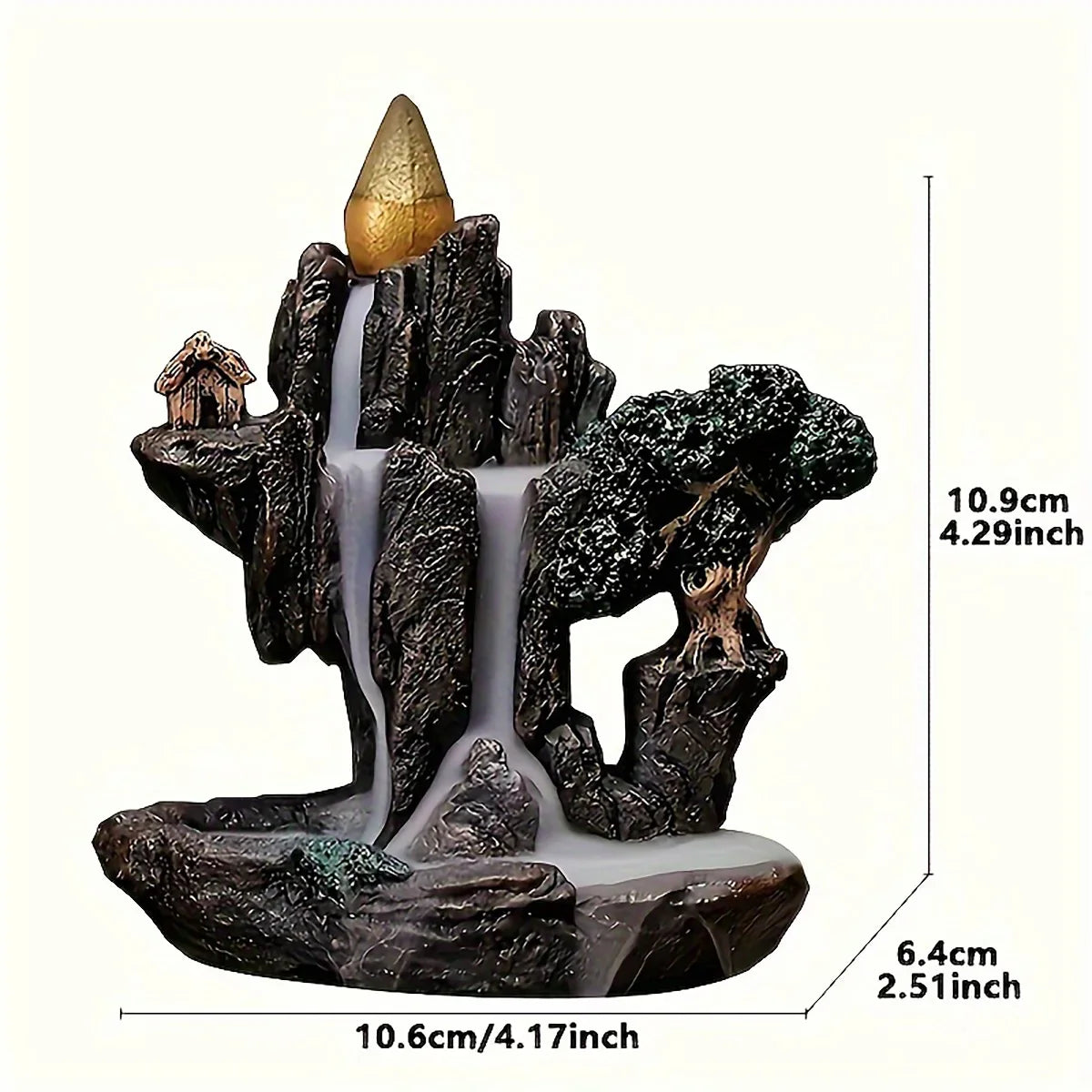 ATELIER-TIBET – Brûleur d’Encens à Reflux Montagne Arbre & Rocher