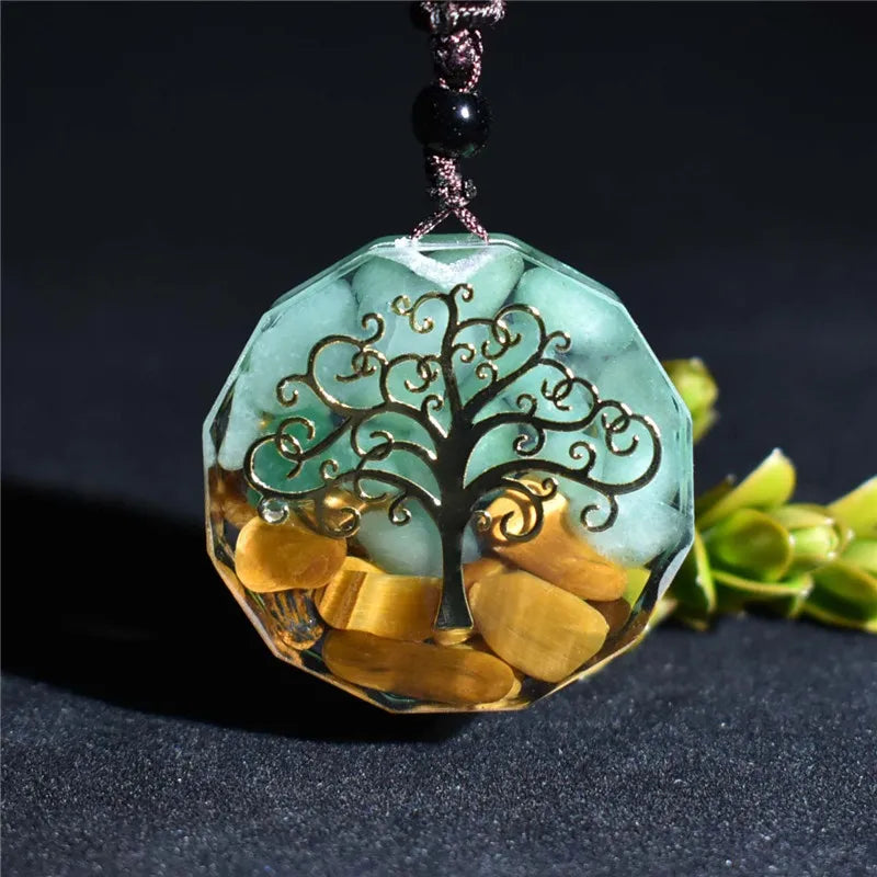 ATELIER-TIBET – Pendentif Orgonite Arbre de Vie décoratif