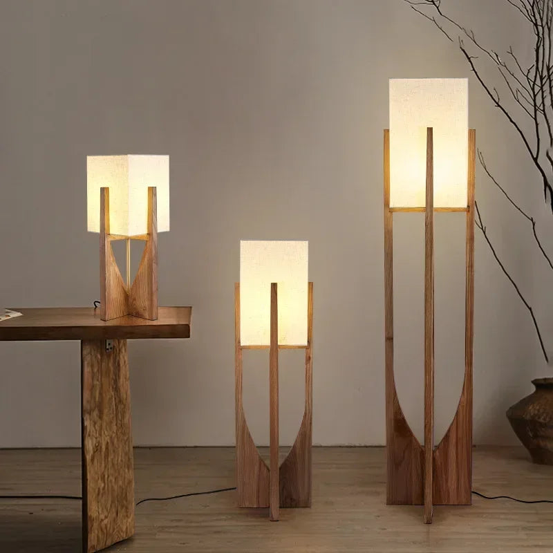 ATELIER-TIBET – Lampe Japonaise en Bois Naturel, Lumière Douce et Ambiance Zen