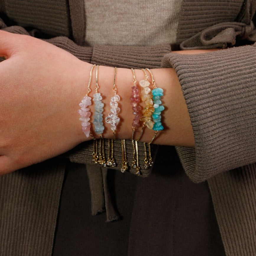 ATELIER-TIBET – Bracelet Fin en Pierres Irrégulières Naturelles