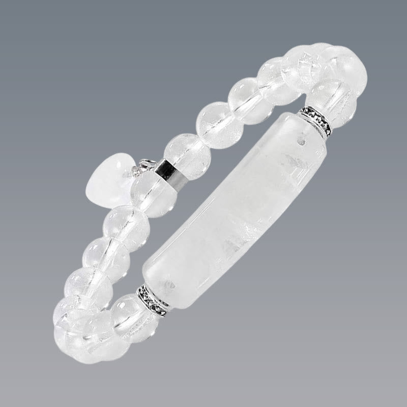 ATELIER-TIBET – Bracelet en Améthyste Naturelle Forme Cœur 8 mm, Perles Artisanales