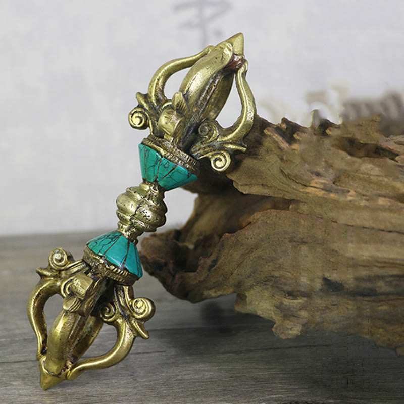 ATELIER-TIBET – Vajra Dorje Tibétain en Cuivre Cinq Branches Fait Main | Outil Spirituel de Méditation