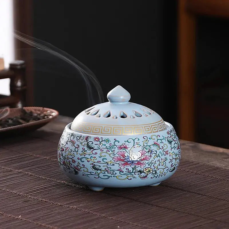 ATELIER-TIBET – Brûleur d’Encens en Céramique Antique, Héritage & Sérénité