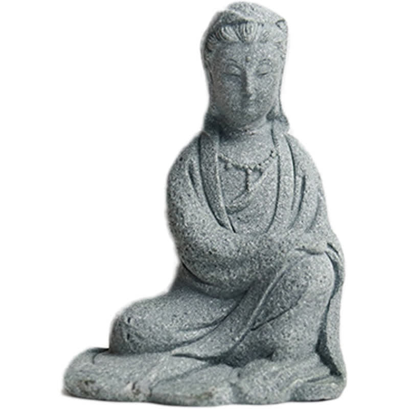 ATELIER-TIBET Statue Avalokiteshvara en grès – Bénédiction et sérénité pour la maison