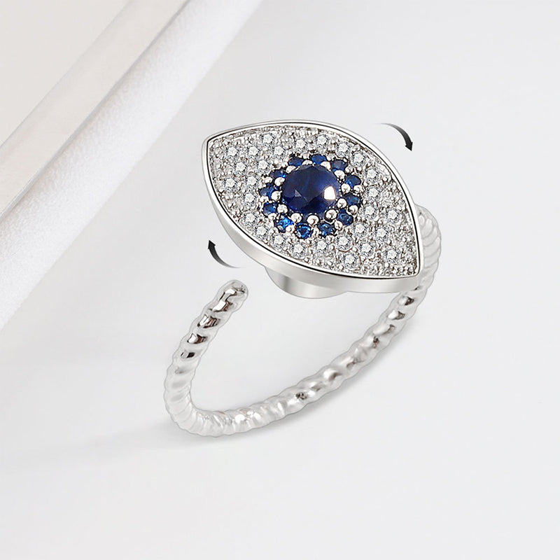 ATELIER-TIBET Bague Œil Protecteur Argent 925 Ajustable