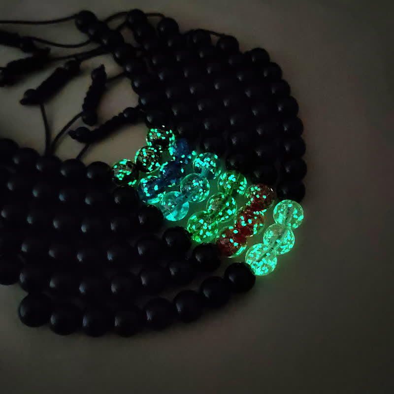 ATELIER-TIBET – Bracelet Force en Obsidienne Noire 10 mm & Pierre Lumineuse | Protection & Ancrage