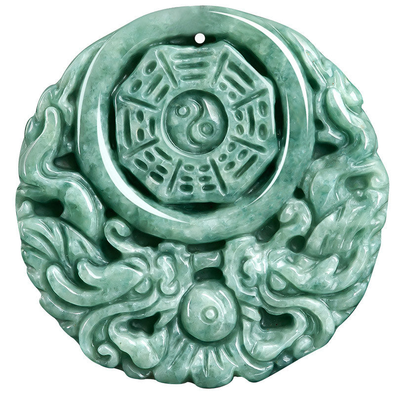 ATELIER-TIBET – Collier Dragon Yin Yang en Jade Naturel