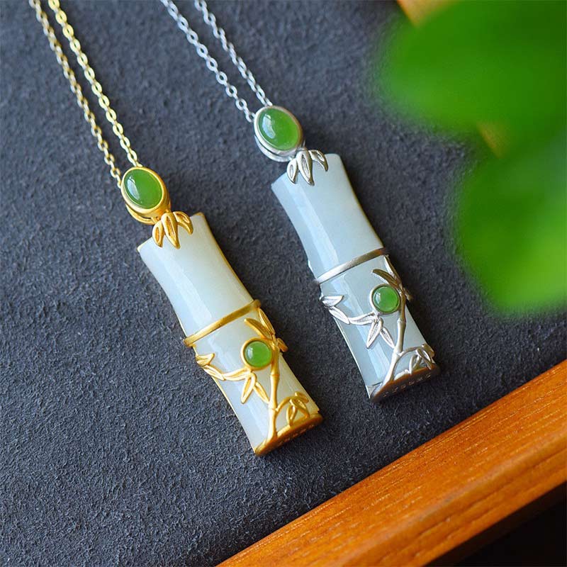ATELIER-TIBET – Collier Unisexe en Jade Blanc et Jade Cyan