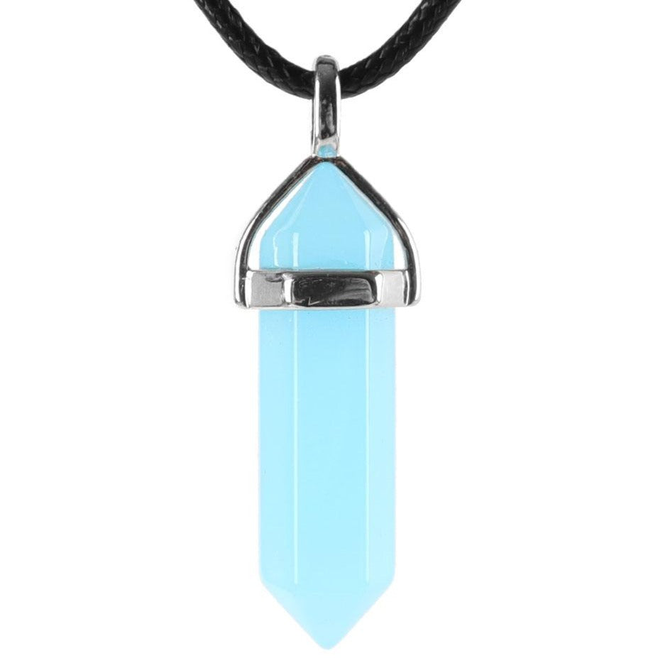 ATELIER-TIBET – Pendentif Spirituel Lumineux Bleu en Cristal