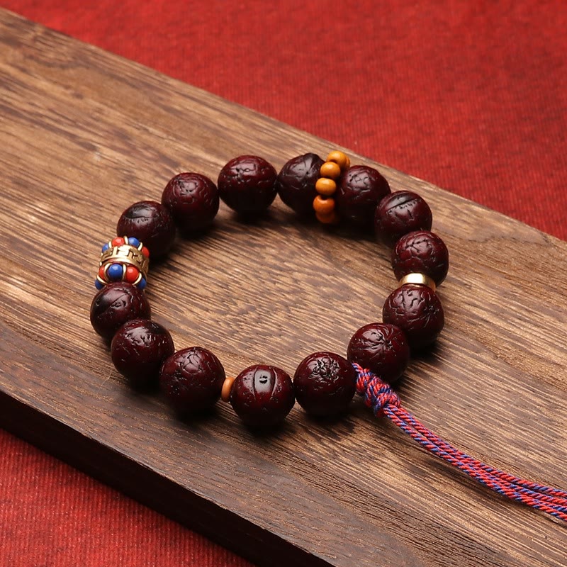 ATELIER-TIBET Bracelet Mala Bodhi 15 mm avec Pompon Traditionnel