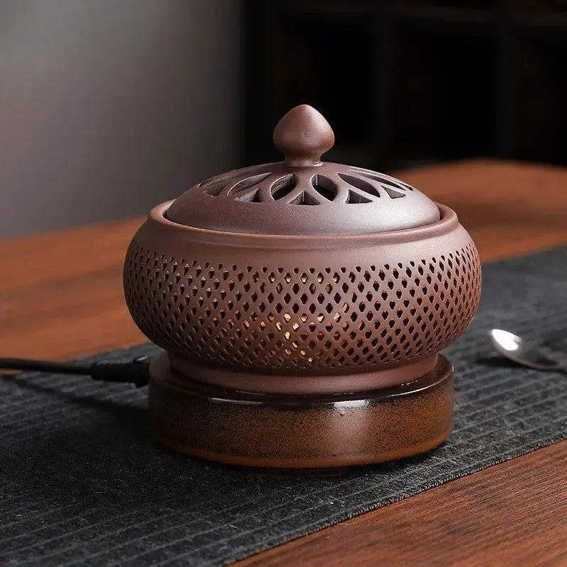 ATELIER-TIBET – Brûleur d’Encens Électrique en Céramique, Diffusion Élégante & Relaxante