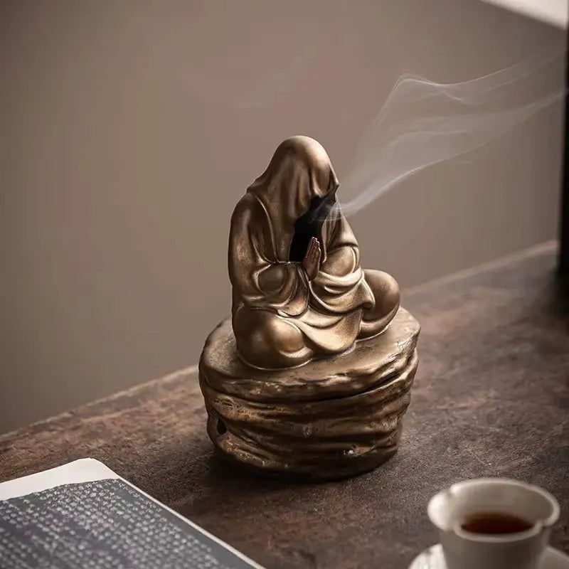 ATELIER-TIBET – Brûleur d’Encens Bouddha en Céramique, Sérénité & Élégance