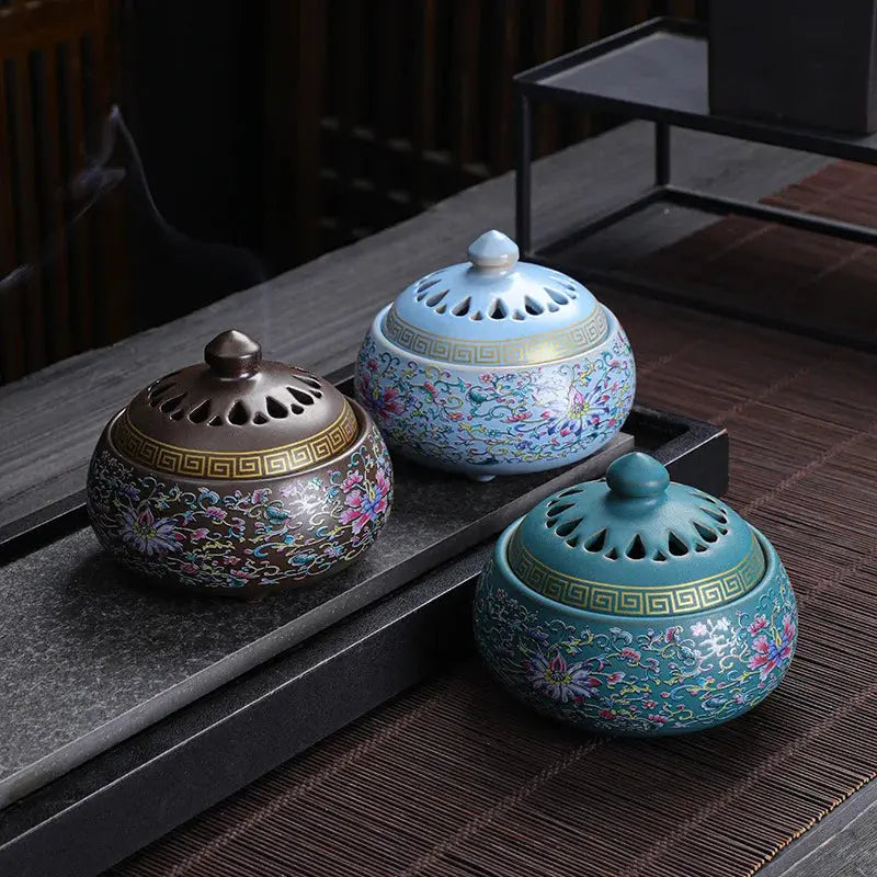 ATELIER-TIBET – Brûleur d’Encens en Céramique Antique, Héritage & Sérénité