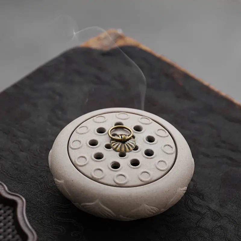 ATELIER-TIBET – Brûleur d’Encens Japonais Vintage en Céramique, Art Zen & Rituel