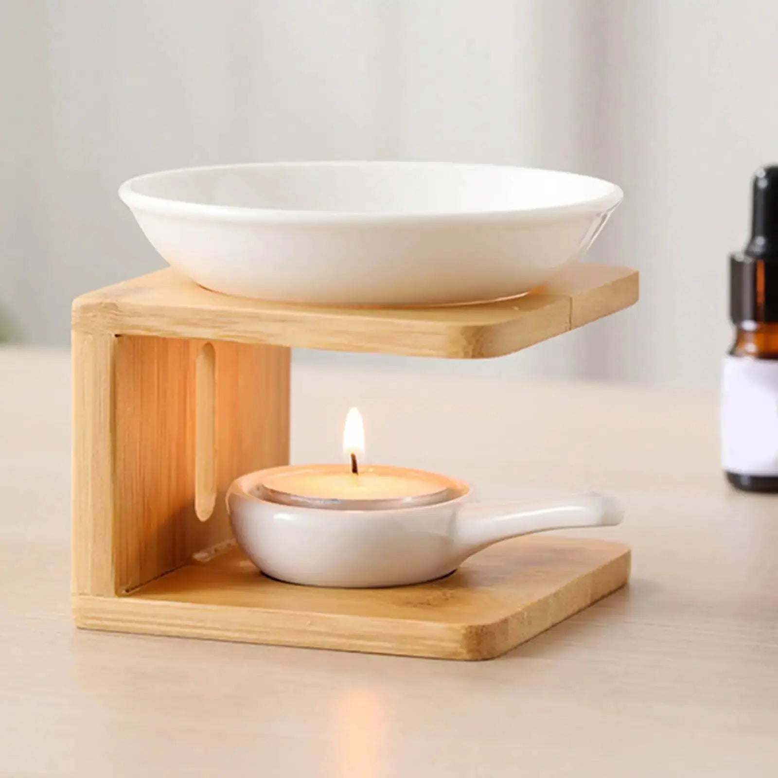 ATELIER-TIBET Diffuseur à Chaleur Douce en Bois et Céramique – Élégance Naturelle & Parfum Subtil