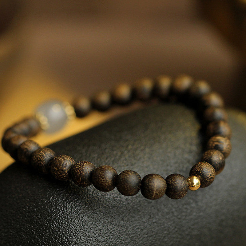 ATELIER-TIBET – Bracelet Force & Calme en Jade Naturel et Bois d’Agar | Équilibre & Sérénité