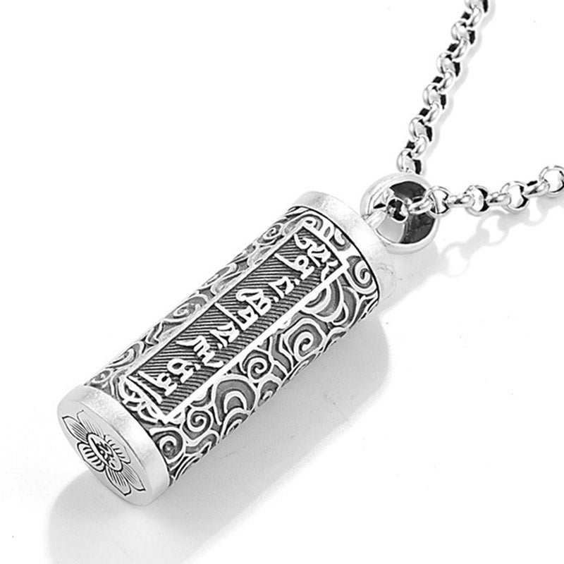ATELIER-TIBET – Collier Om Mani Padme Hum en Cuivre Plaqué Argent